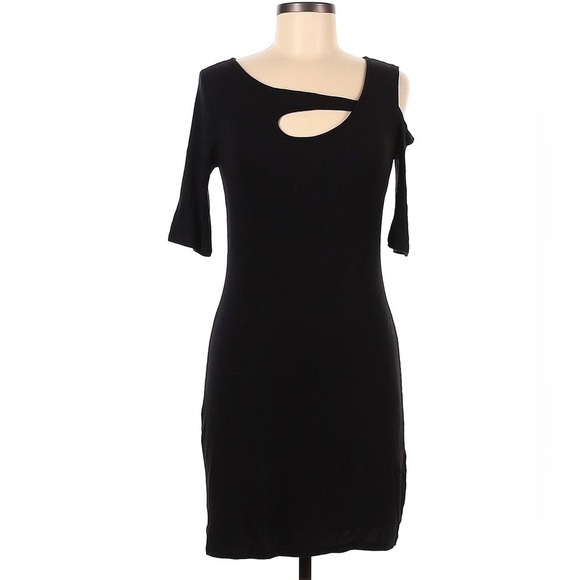 Goldray black Xandra Ribbed Knit Dress size Medium - Picture 1 of 2